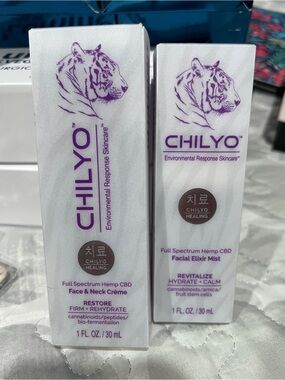 NEW CHILYO Facial Elixir Mist & Face / Neck Crème - Full Spectrum Hemp - Set